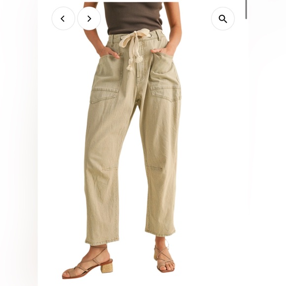 Miou Muse Striped Cotton Denim Pants Size Medium NWT - Picture 3 of 10